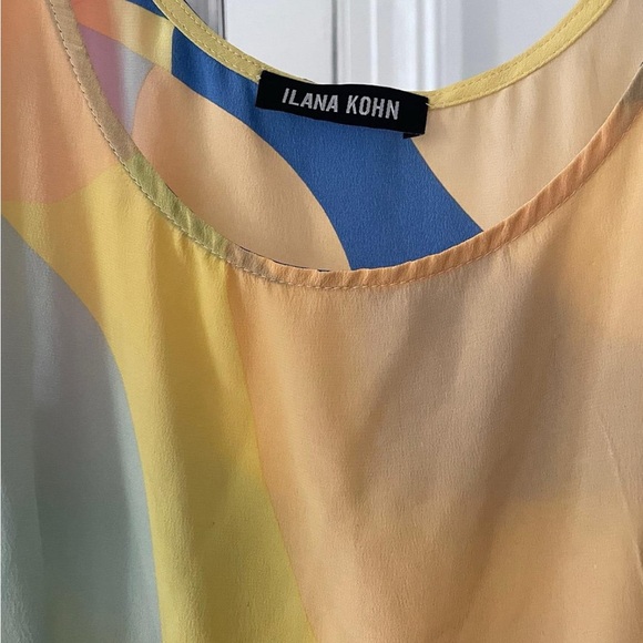 Ilana Kohn Yellow and Blue Midi Dress - Picture 2 of 6